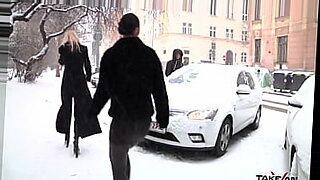 Three hotties sneaking amateur dude into the car for good fuck